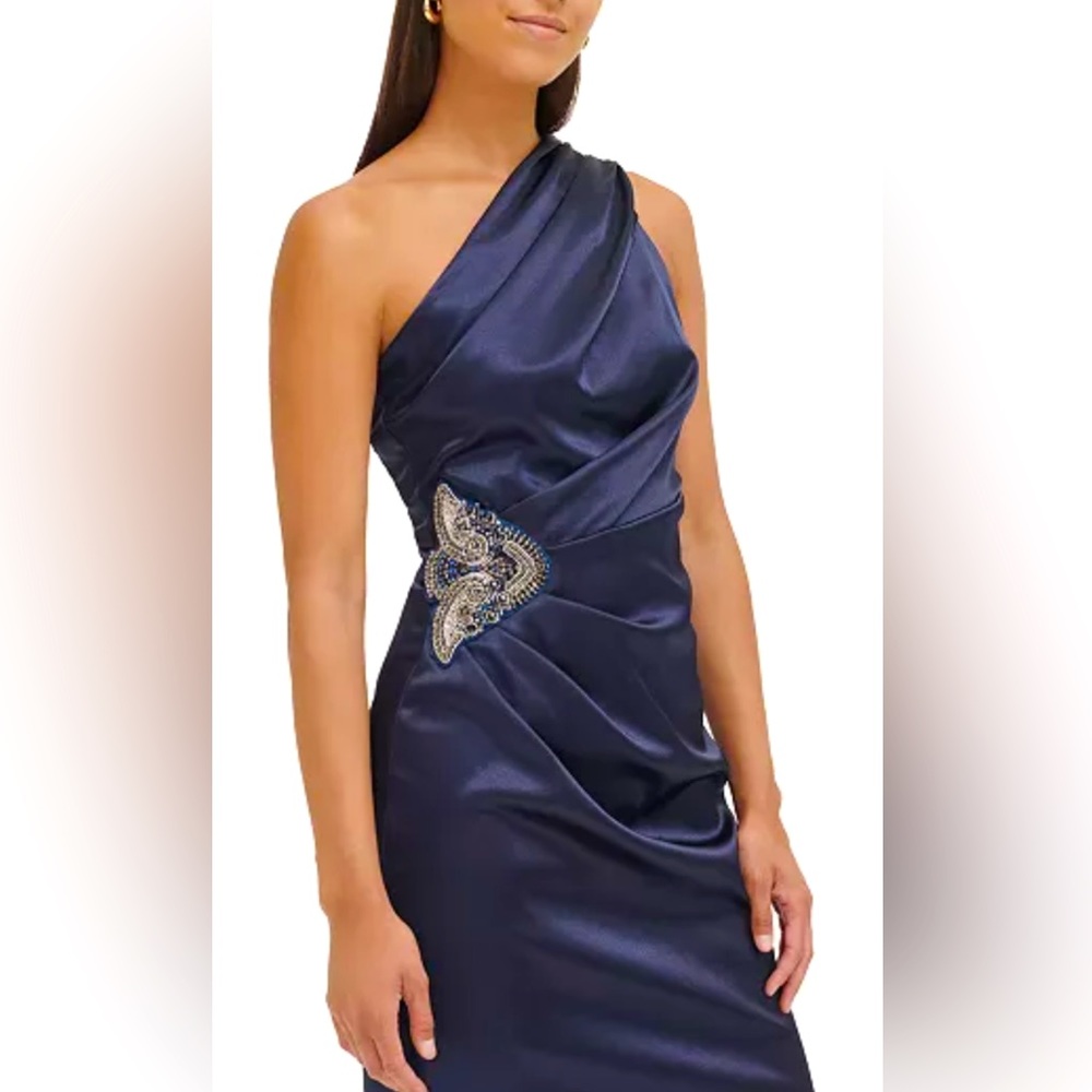 Women’s One Shoulder Satin Sheath Dress